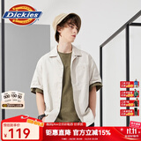 dickies 无忧搭衬衫男 系扣翻领舒适短袖衬衫 DK010211 米灰色 （宽松版型） XL