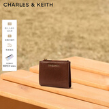 CHARLES&KEITH质感纯色包包女包多卡位短款钱包女士生日礼物CK6-10680907 Chocolate巧克力色 XXS