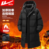 回力棉服外套冬季男加厚男士棉服中长款学生连帽面包服棉衣新年战袍