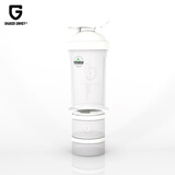 GWHEY摇摇杯蛋白粉健身运动水杯子小容量分体密封便携搅拌球刻度带粉盒 新三层 乳白色（带两粉盒）450ml
