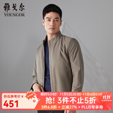 雅戈尔（YOUNGOR）单行政夹克男立领单茄克锦纶耐穿舒适透气男士上衣外套 VJJK409947YQA卡其 XL 180/100A