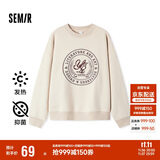 森马（Semir）[商场同款]女oversize发热抗菌2024冬季绣花抓绒上衣101724116004