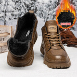 公牛世家【新年礼物】马丁靴男新款英伦风中高帮户外休闲男士保暖工装靴子