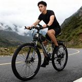 凤凰（Phoenix） 山地自行车成年人男士女士学生变速减震油刹线刹山地车自行车 黑白色辐条轮高碳钢车架 26寸（身高160-180左右） 24速数字指拨/默认线碟可改油碟