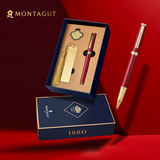 梦特娇（MONTAGUT）签字笔商务办公宝珠笔节日礼物实用书签礼盒套装书写签名笔礼遇系列红丽雅