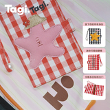 Tagi.《塔皮星》想象海滩小花彩色格纹链条护照夹证件收纳三八女神节 莓果星