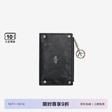 个乐植鞣绵羊皮真皮卡包卡夹钱包轻奢男女款情侣礼物 经典黑 均码