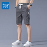 真维斯（Jeanswest）冰丝牛仔短裤男夏季薄款潮流休闲中裤外穿宽松天丝男士五分裤潮牌 深灰色 XL