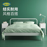 宜家（IKEA）NESTTUN奈斯顿铁艺床铁床床架双人床加厚简约卧室出租房 床架白色/鲁瑞1.8x2m(不含床垫)