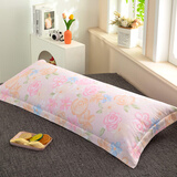 卡培拉全棉斜纹印花双人枕套纯棉1.2米1.5米1.8米长枕头套一只装 兰香语调 120*45cm双人枕套一只