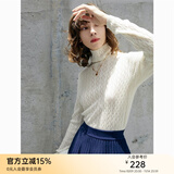 颜域气质高领打底毛衣女冬装2023新款百搭修身显瘦气质内搭上衣 白色 S 36