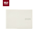 MUJIPVC封面月周记笔记本/2025年12月开始 本子 日记本 记事本 日程本 88张/灰白色/B6横款