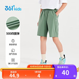 361°童装 儿童短裤夏季男女童运动弹力透气梭织五分裤 绿160