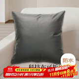艾薇抱枕沙发靠垫床头靠枕睡觉靠背垫科技布抱枕套含抱枕芯磨砂黑