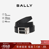 巴利（BALLY）男士腰带商务方扣双面腰带6307811黑色120cm