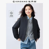 佐丹奴棒球服女秋季新款棒球领棉衣甜酷飞行员夹克外套女13372829 09标志黑 L