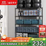 溢彩年华 置物架落地多层仓储货架层架家用阳台储物架厨房收纳架子2805BK