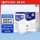 振德一次性医用外科口罩灭菌级医用白色独立包装防粉尘雾霾口罩 100只