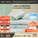 水星家纺冰丝凉席可机洗凉席宿舍冰丝席子1.2米x1.9米软凉席可折叠两件套