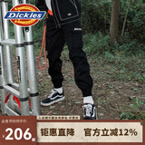 dickies休闲裤 男女同款新复古回潮印花多口袋束口工装裤百搭8 黑色 32