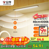 公牛（BULL）感应橱柜灯衣柜灯LED人感光感磁吸 卧室床沿玄关小夜灯40CM4000K