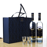 白鲸（BELUGA）原装进口大西洋系列原瓶进口VODKA伏特加 500mL 2瓶 礼盒装 大西洋带杯（红蓝包装随机发货）