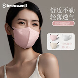 松研（Breazwell）kn95口罩冬季3d立体成人防尘口罩女高颜值独立包装 粉白咖30只
