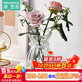 漫生活玻璃花瓶冰心款摆件束口七夕宿舍鲜花仿真花干花插花瓶水养富贵竹