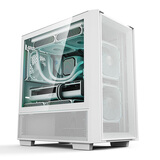 爱国者（aigo）御风JV19白色 电脑台式主机箱 桌面matx小机箱（网孔通风/玻璃侧透/240水冷）