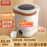 YANGZI扬子集团半全自动迷你洗衣机小型洗脱一体 内衣内裤洗衣机学生宿舍 婴儿洗袜子机带脱水租房半自动 标准款12L优雅白【洗脱一体+UV蓝光+强动力】