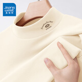 真维斯（JEANSWEST）长袖t恤打底衫女装秋冬季新款双面绒上衣服立领保暖衣纯色内搭女 米色 小顺利_K_左领角 L
