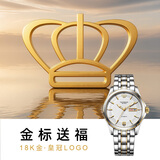 天王（TIAN WANG）男手表钢带机械表夜光双日历复古经典防水品牌腕表生日情人节礼物 【金标送福】18K金LOGO尊享版