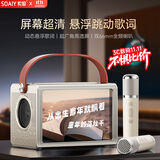 索爱（soaiy）BK25悬浮歌词音箱k歌麦克风蓝牙音响一体式无线话筒唱歌神器家庭ktv套装自带声卡桌面壁画网红礼物
