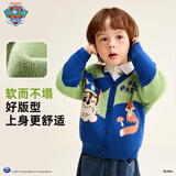 汪汪队立大功（PAW PATROL）儿童毛衣宝宝纯棉开衫毛衣男童针织衫女童外套2025秋季新款上衣 蓝绿 254PS0246 130