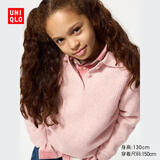 优衣库童装女童舒芙蕾POLO领针织衫毛衣毛衫480087 10 水粉色 120