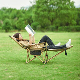 牧高笛（MOBIGARDEN）乐享躺椅 户外露营午休陪护折叠床带头枕折叠椅三挡可调节 细沙黄