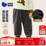 迷你巴拉【蹦蹦裤】男童女童运动裤宝宝保暖儿童休闲裤潮2025秋新款 铁灰20603 【加绒】 100