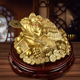 吉善堂开业礼品全铜金蟾蜍招财摆件工艺品三足金蝉店铺公司家居装饰品 中号招财进宝