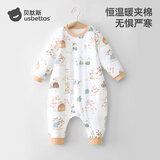 贝肽斯儿童睡衣秋冬夹棉恒温款连体衣男童女童宝宝纯棉家居服衣服