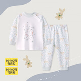 小狗比格儿童睡衣男纯棉秋衣秋裤宝宝内衣套装女春秋婴儿家居服打底衣服 2455开心兔 140 建议7-8岁/无肩扣