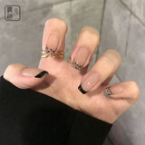 晨色穿戴甲美甲贴片【法式豹纹】指甲贴成人甲片中短款24片可拆带工具