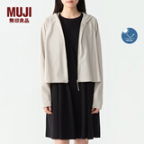 无印良品（MUJI）女式 防紫外线 拉链短款连帽衫夏季款防晒服防晒衣BB12CC4S 淡黄色 M 160/84A