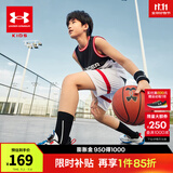 安德玛（Under Armour）儿童套装童装背心短裤夏季男童套装中大童背心t短裤21211955 黑色-偏小一码 130
