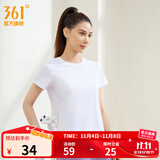 361°短袖男速干t恤新款夏季弹力吸湿排汗运动t恤男圆领跑步健身速干衣 【女款】本白 L