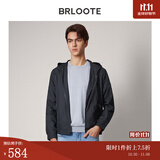 巴鲁特【轻薄磨砂】夹克男微皱肌理柔软顺滑茄克休闲简约春秋男士外套 黑色 L （175/96A）