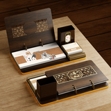 锦兔2026木质台历架多功能带笔筒台座周历定制日历桌面摆件月历创意订制商务精美高端记事周历 国学智慧