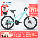 喜德盛青少年自行车童车中国风20/22寸铝架碟刹变速6-10男女孩山地车 22寸绿/灰-23款