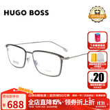 BOSS男女款光学镜架银色钛镜框银色镜腿近视眼镜框1197 R81 56MM