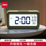 得力（deli）多功能背光电子闹钟儿童智能钟学生专用起床神器开学必备绿LE103开学必备礼物开学季