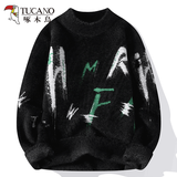 啄木鸟毛衣男秋冬季款加厚保暖半高领韩版青少年套头针织衫线内搭打底潮 6244黑色 【亲肤柔软】 XL